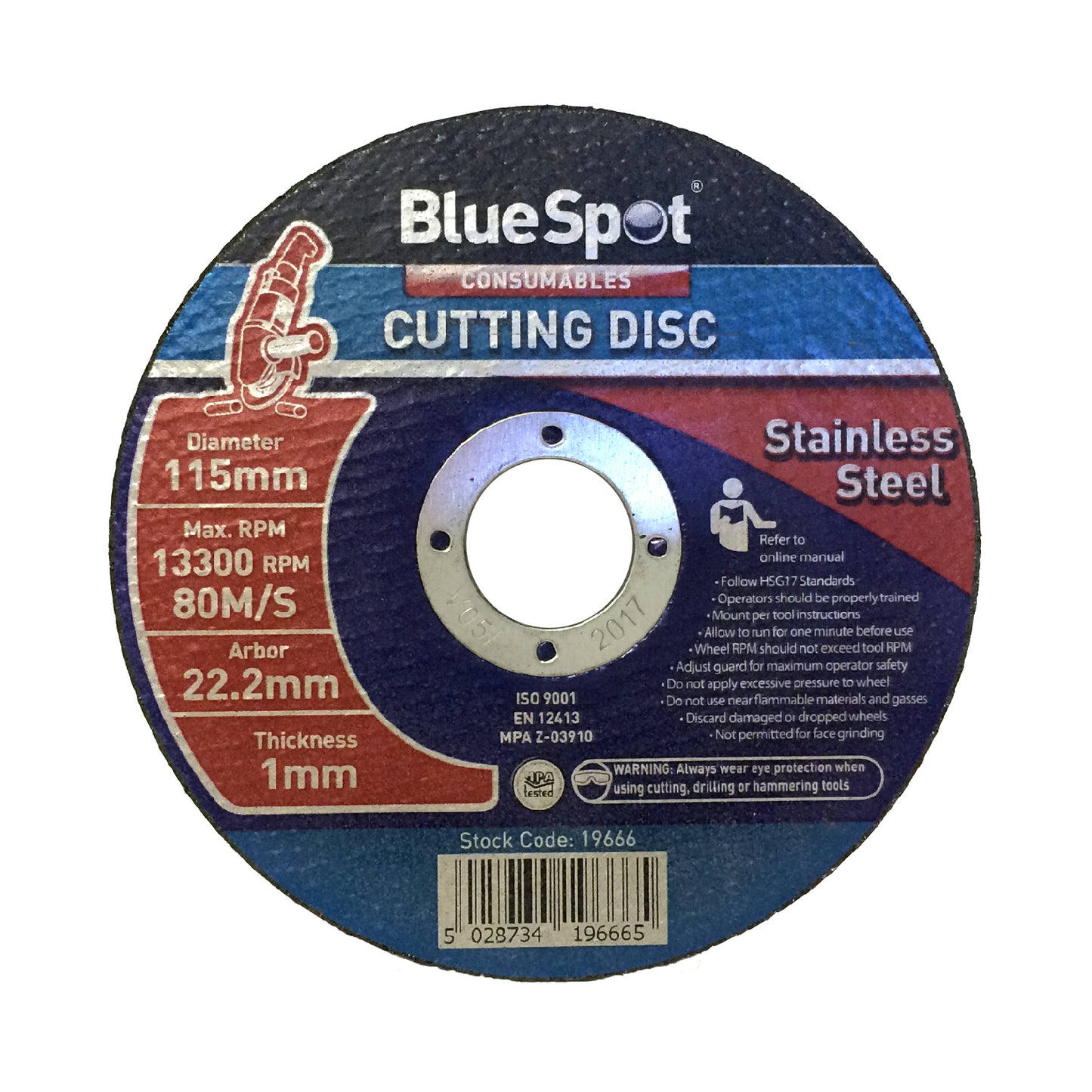 Thin Metal Stainless Steel Cutting Grinder Discs <br>115 x 1 x 22.2mm