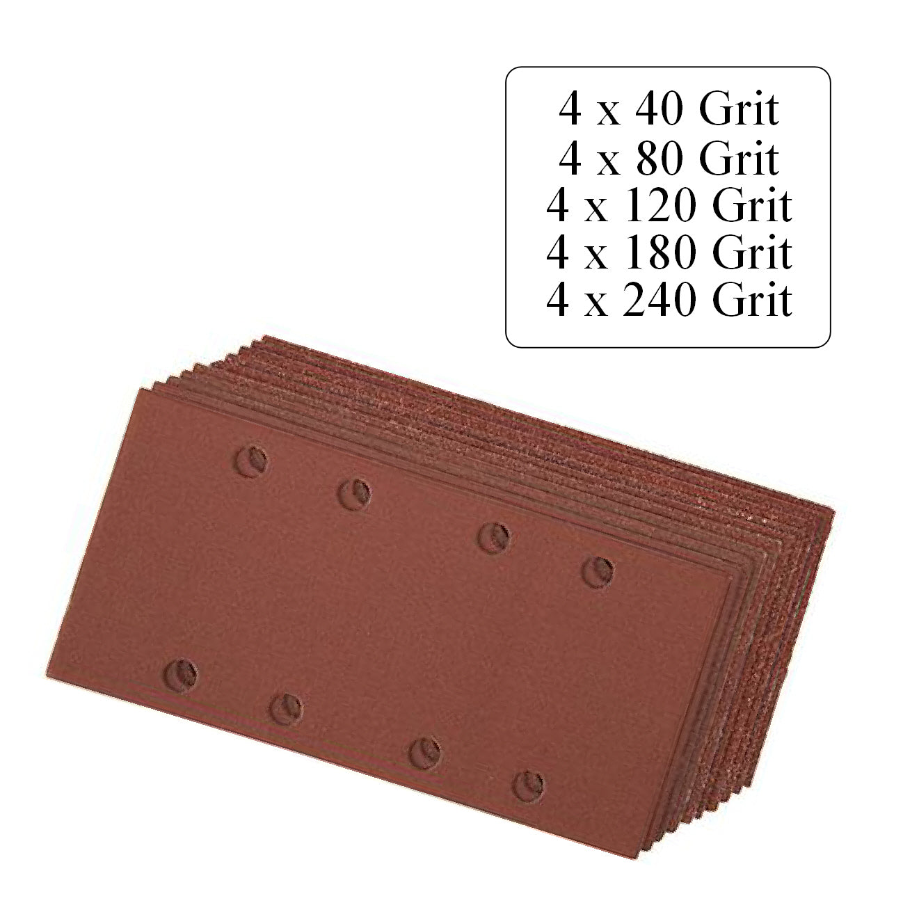 Hook and Loop 1/3 Punched Sanding Sheets, 93 x 190mm <br>Menu Options