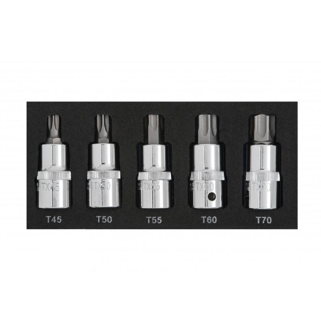 5PCE 1/2 Inch Torx Bit Set T45-T70 Eva Foam<br><br>
