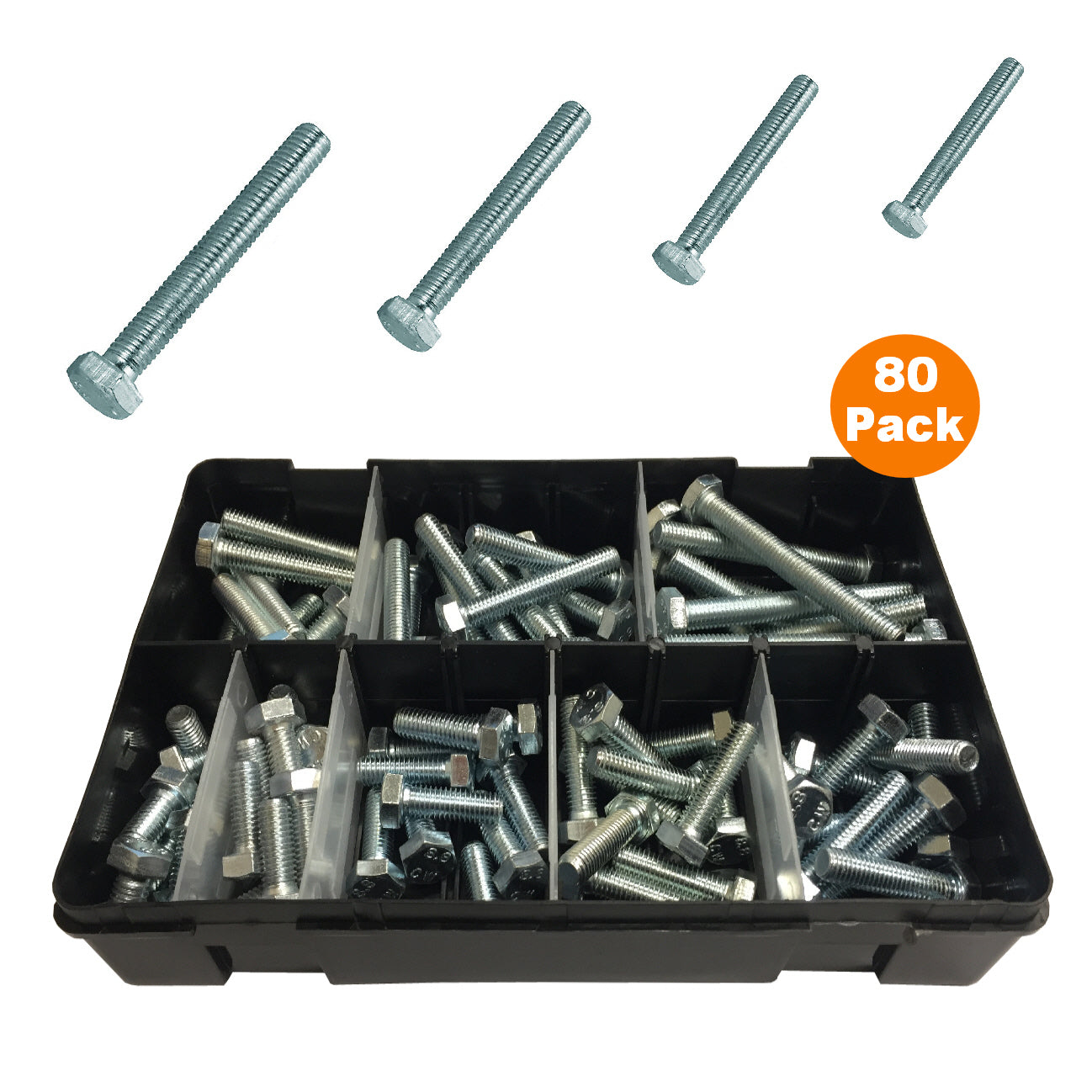 80 x Assorted Set Screw Bolts M8 Fully Threaded<br><br>