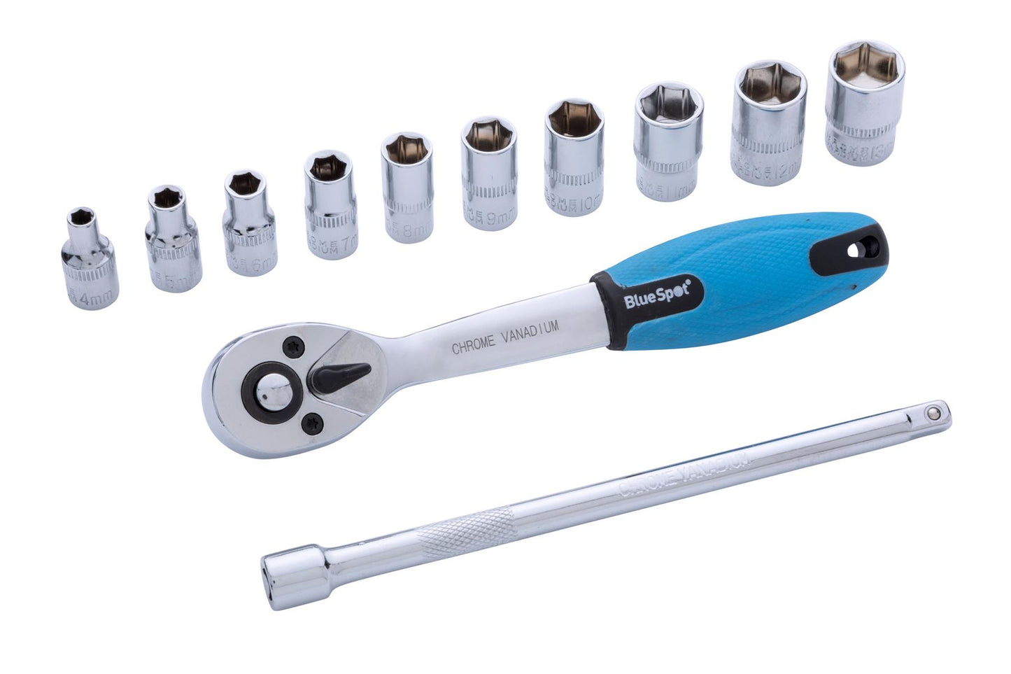 12 PCE 1/4 Metric Ratchet & Socket Set (4-13mm)<br><br>