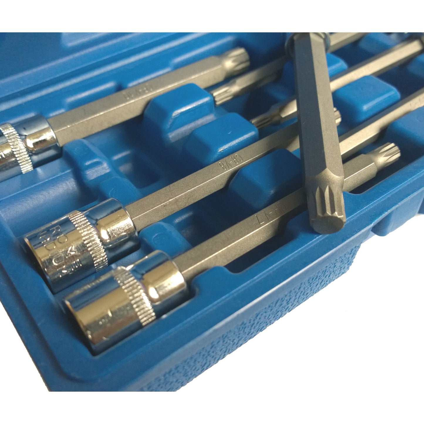 7 PCE Chrome 3/8" Extra Long Spline Socket Bit Set M4-M10