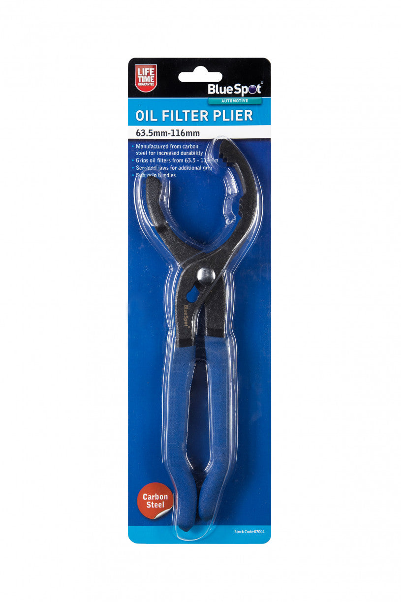 Heavy Duty Oil Filter Pliers 63.5mm-116mm Soft Grip Handles