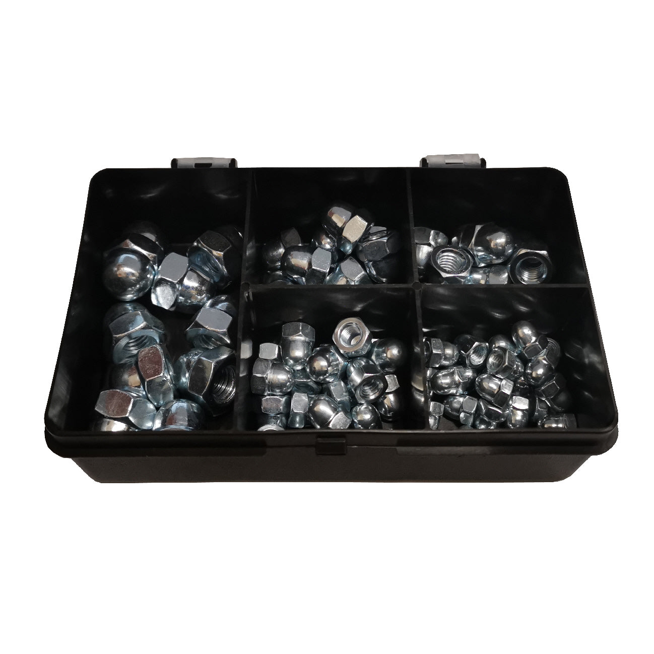80 x Assorted Metric Hexagon Headed Dome Steel Nuts