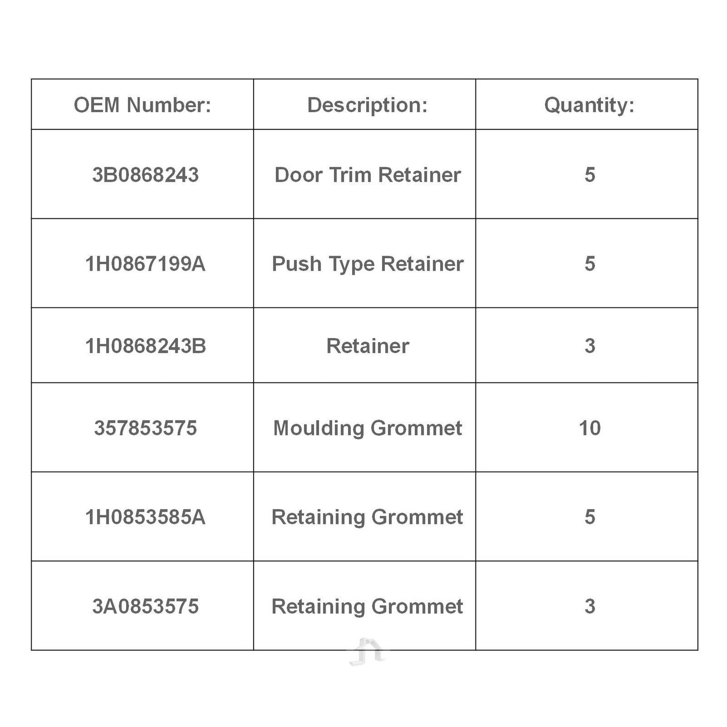 31 x Assorted Audi Car Door & Panel Trim Clips<br><br>