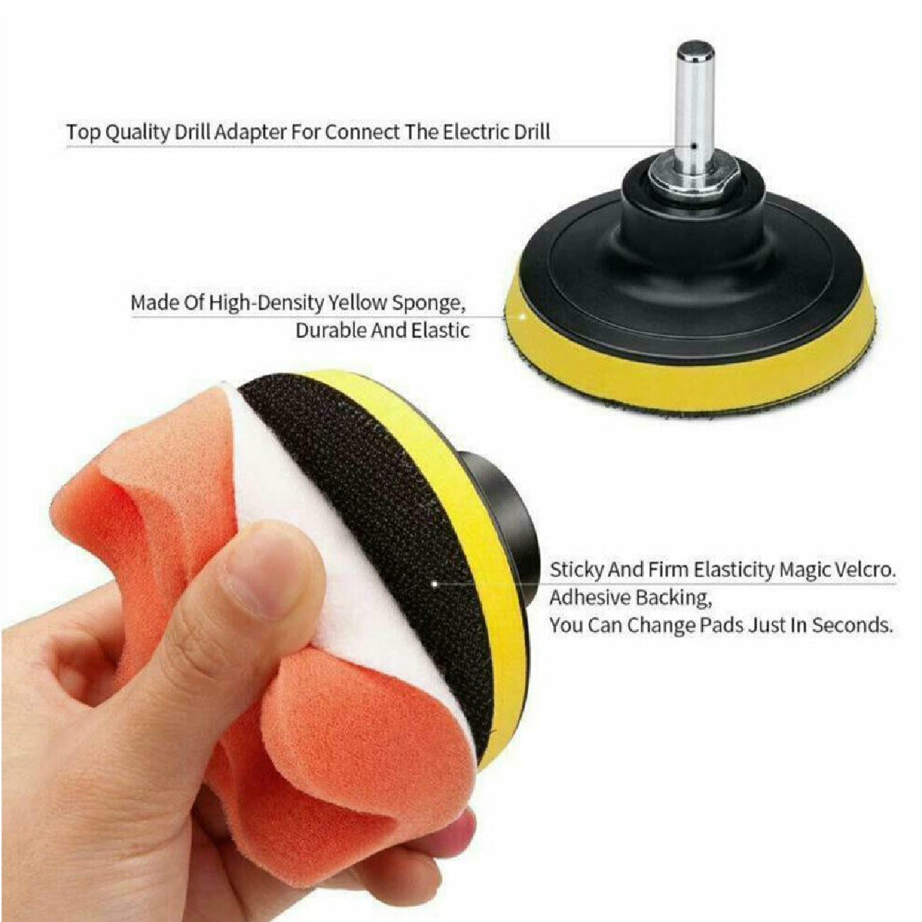 22 x Assorted Foam 75mm Polishing Pads with 2 Backing Plates
