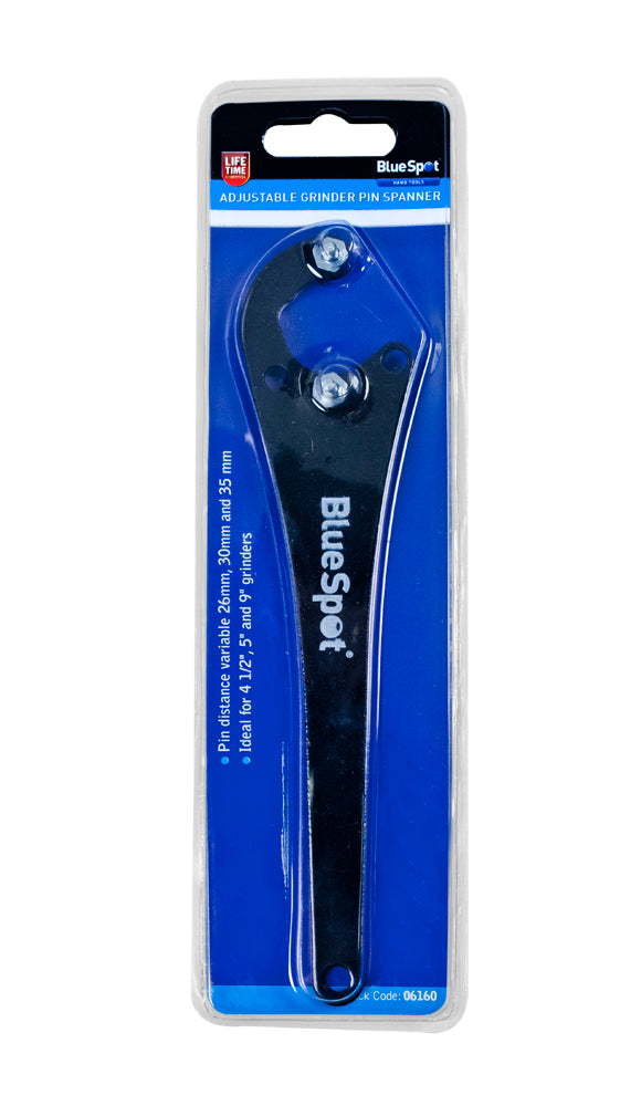 Adjustable Angle Grinder Pin Spanner, Suitable for 4½”, 5” and 9” Locknuts