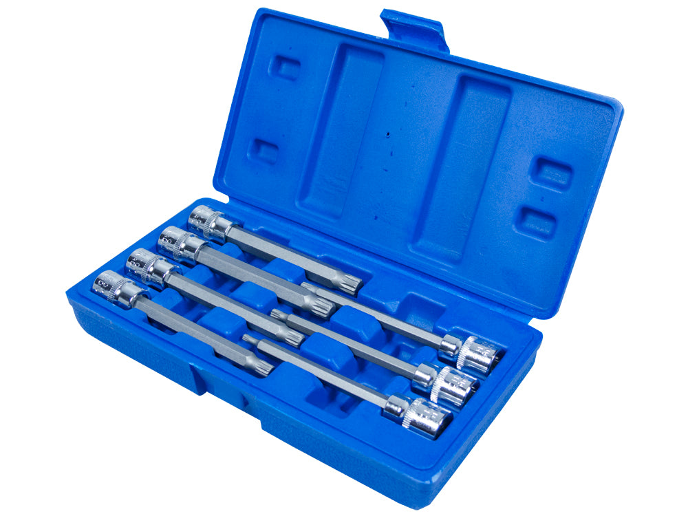 7 PCE Chrome 3/8" Extra Long Spline Socket Bit Set M4-M10