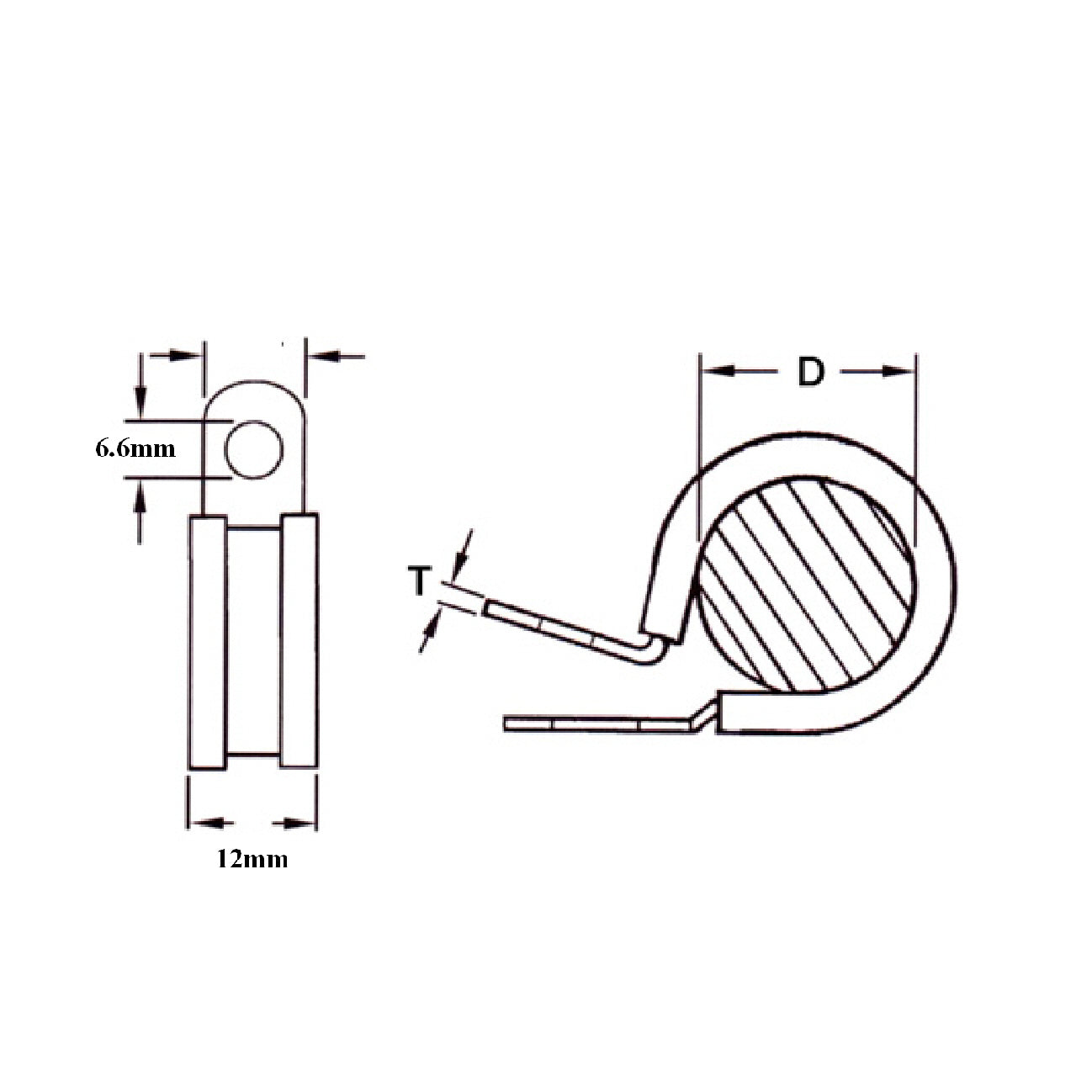 Natural / White Metric Nylon P Clips for Conduit, Cable & Tubing