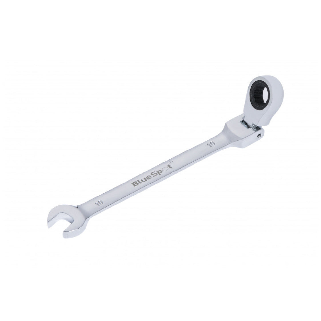 Chrome 10mm Bi Hex Flexbile Head Ratchet Spanner, 180° Pivot