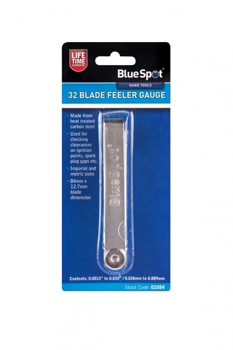 Carbon Steel 32 Blade Feeler Gauge, Individual Increments in Imperial & Metric
