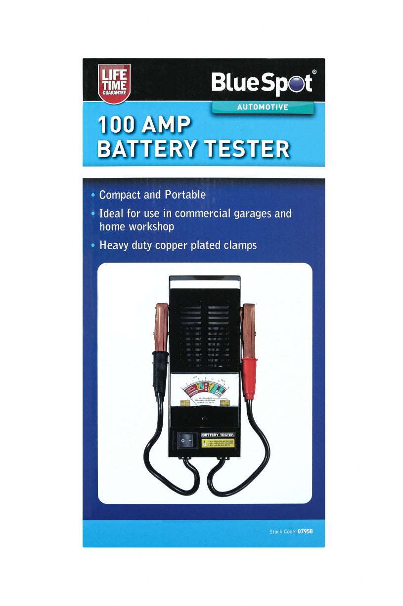Heavy Duty 100 AMP Battery Tester, with Copper Plated Clamps