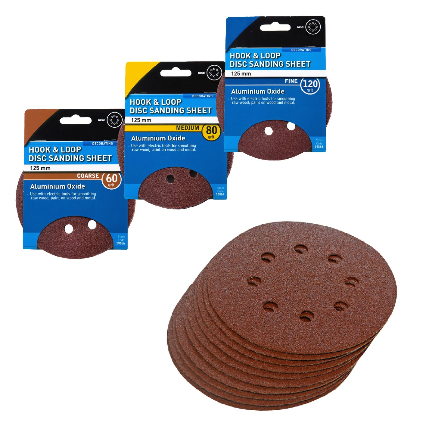 Hook and Loop 125mm Orbital Sanding Discs Velcro Pads