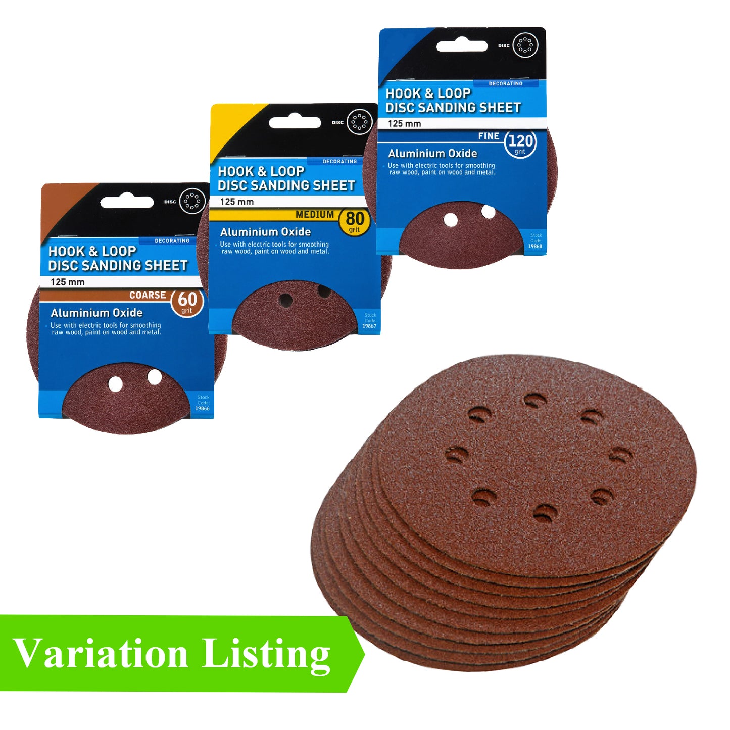 Hook and Loop 125mm Orbital Sanding Discs Velcro Pads