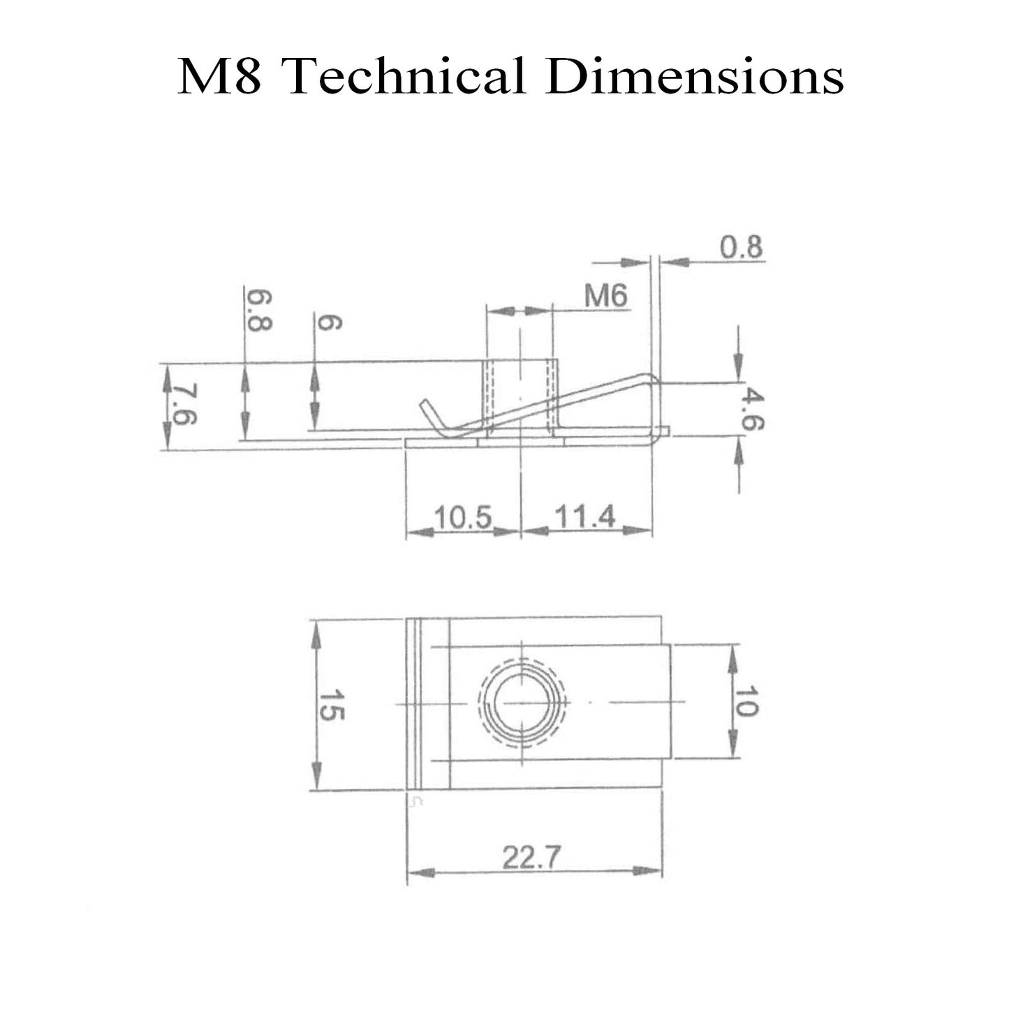 Metric Chimney U Nuts Speed Fasteners<br> M4, M5, M6 & M8