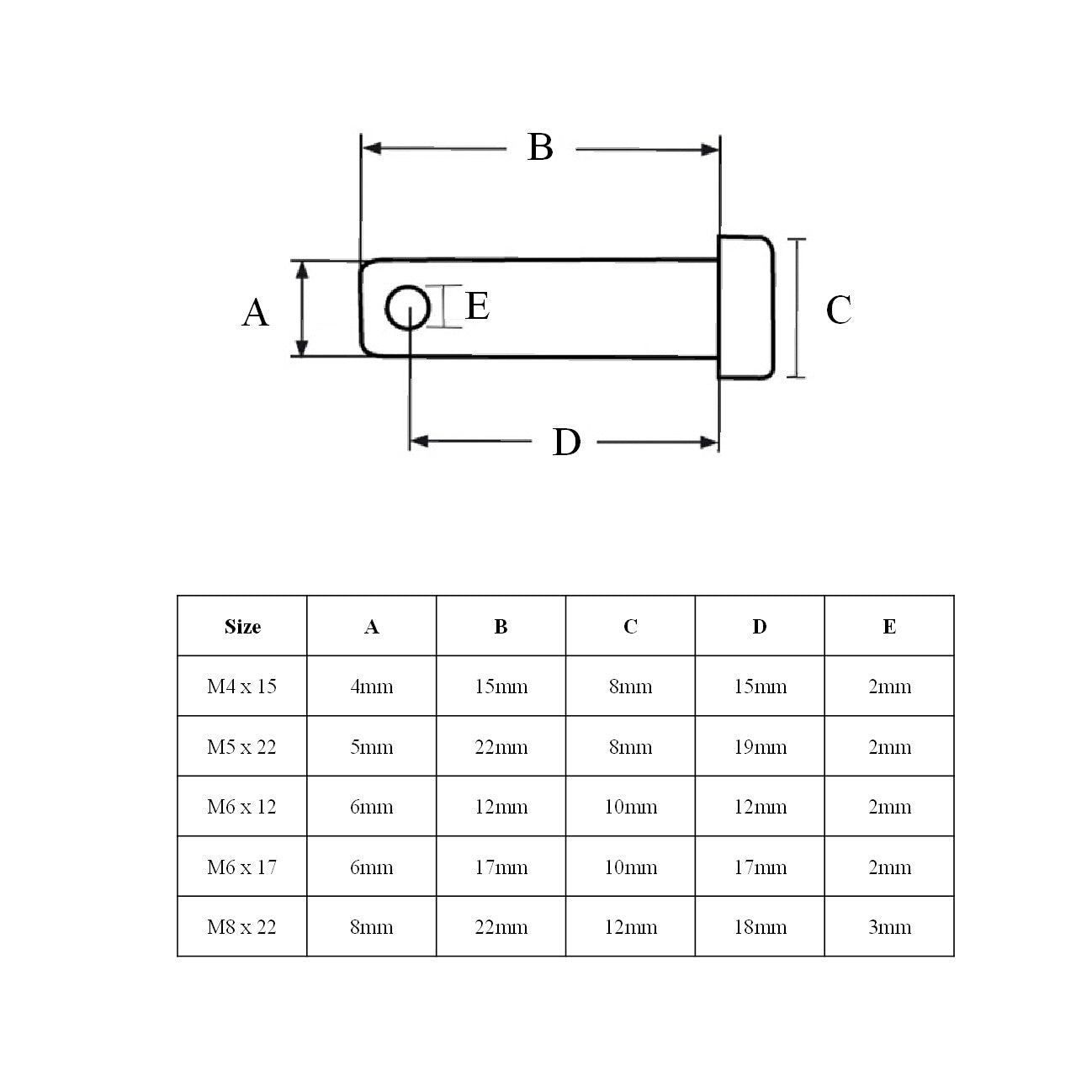 60 x Assorted Metric<br>Clevis Pins Fasteners<br><br>