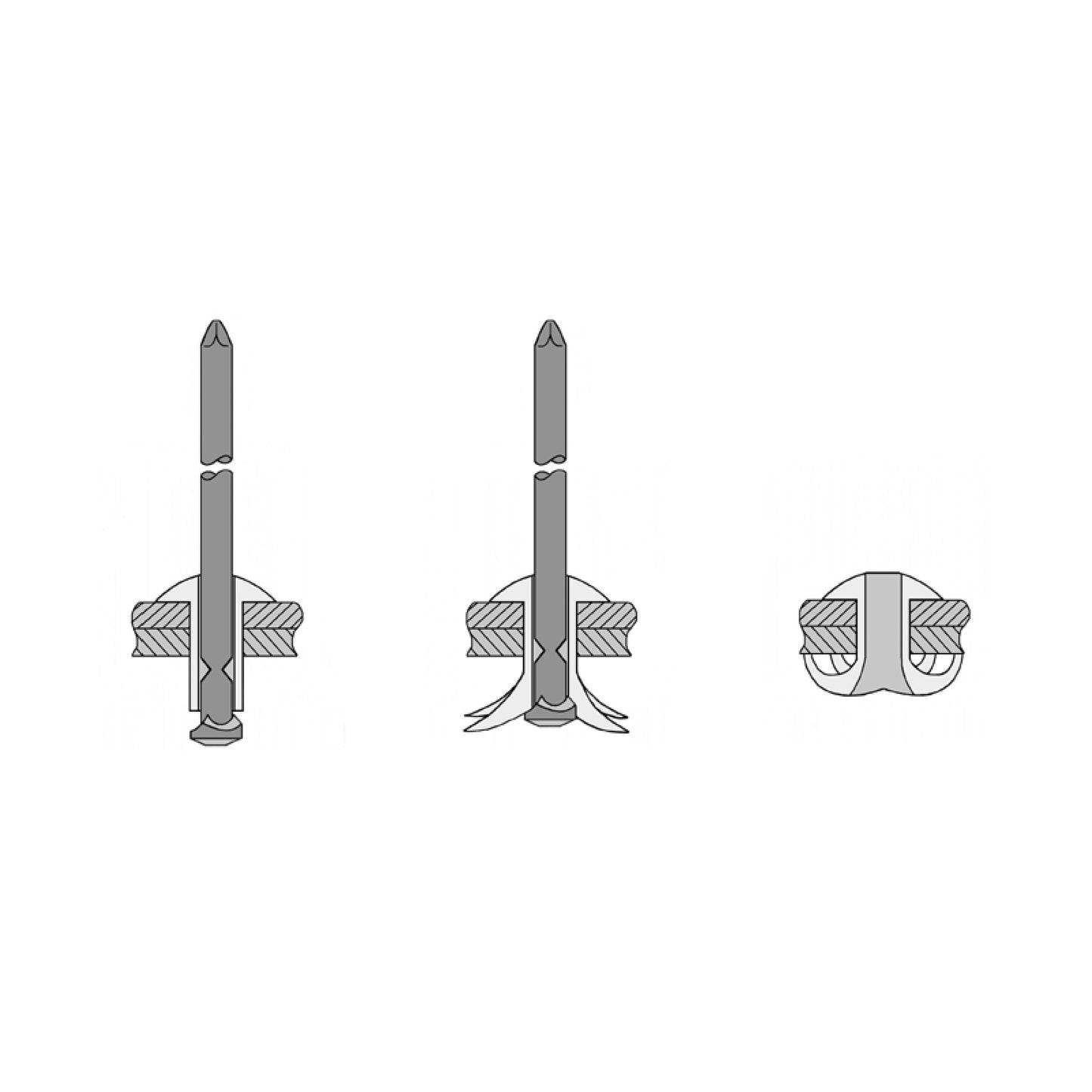 500 x Assorted Aluminium Peel Back Rivets <br><br>