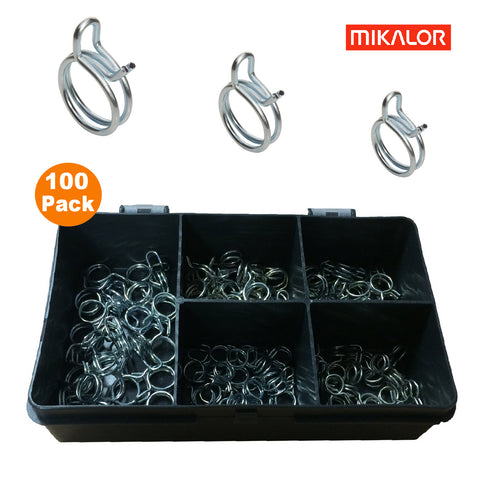 100 x Assorted Mikalor Double Wire Spring Clips<br><br>