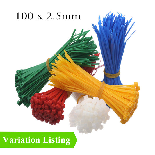 100 x Coloured Nylon Cable Ties 100 x 2.5mm<br>Menu Options