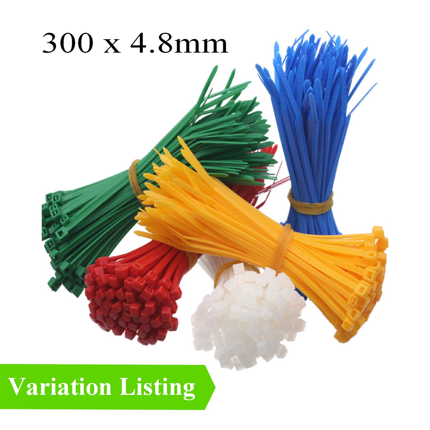 100 x Coloured Nylon Cable Ties 300 x 4.8mm<br>Menu Options