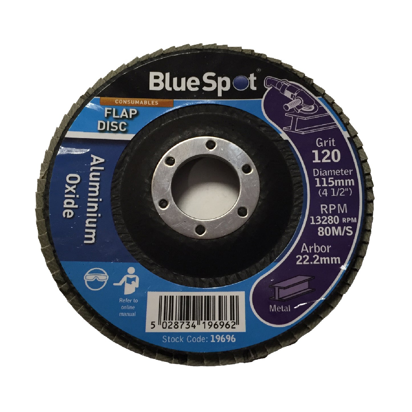 Flap Wheel 120 Grit Sanding Discs 115mm Aluminium Oxide