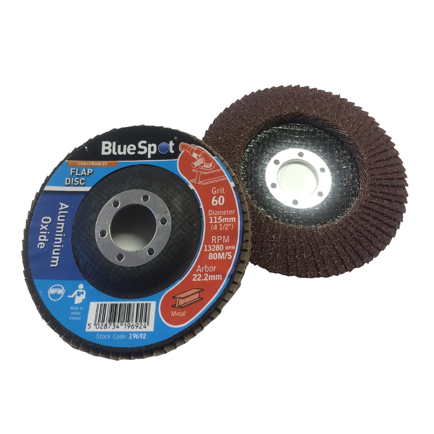 Flap Wheel 60 Grit Sanding Discs 115mm Aluminium Oxide