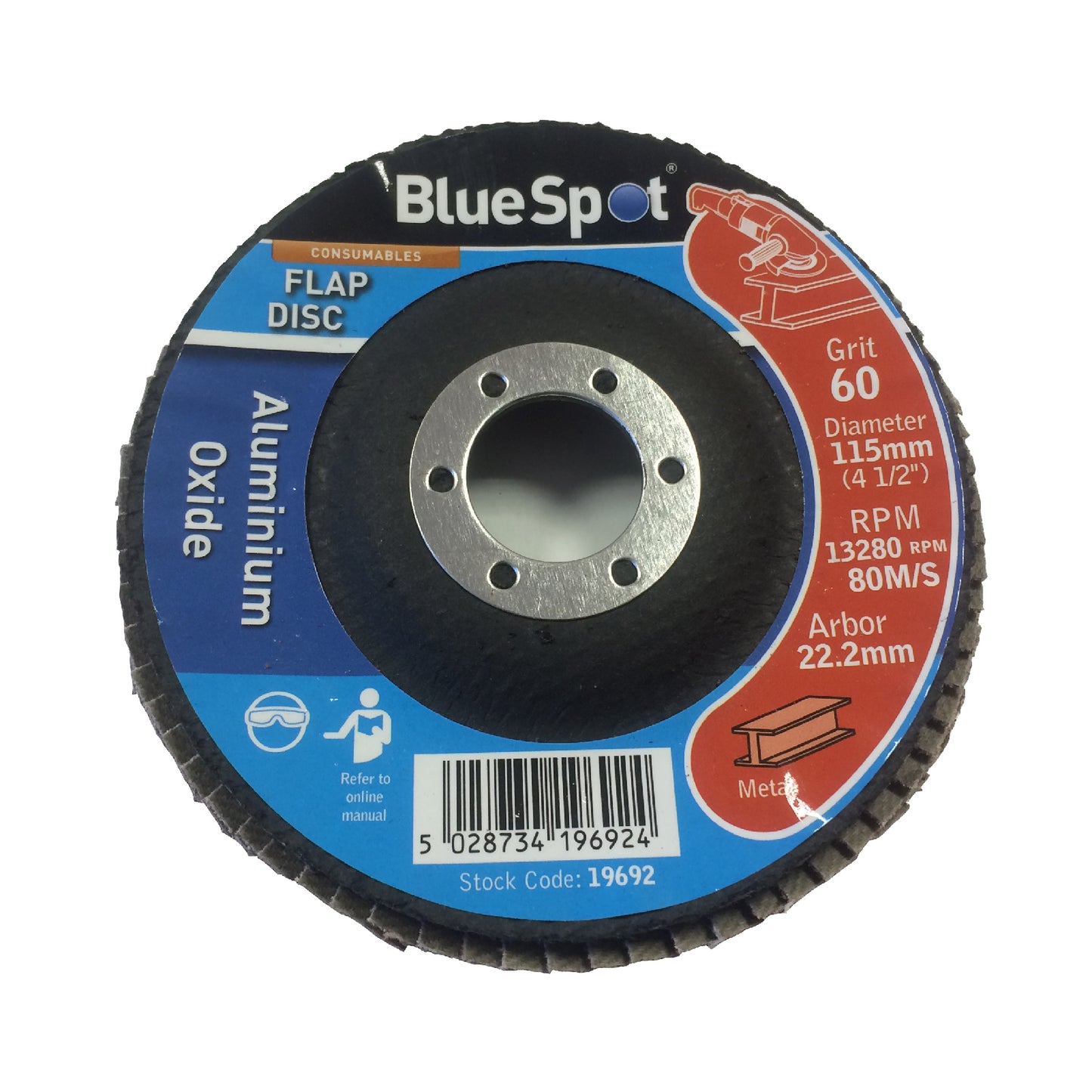 Flap Wheel 60 Grit Sanding Discs 115mm Aluminium Oxide