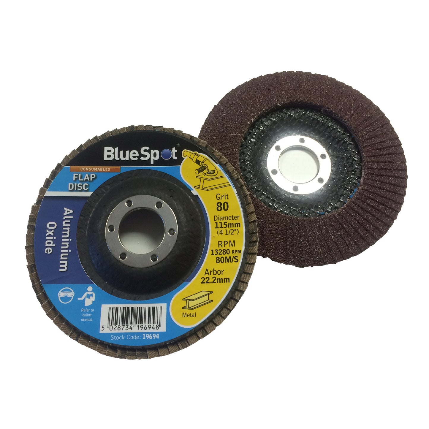 Flap Wheel 80 Grit Sanding Discs 115mm Aluminium Oxide