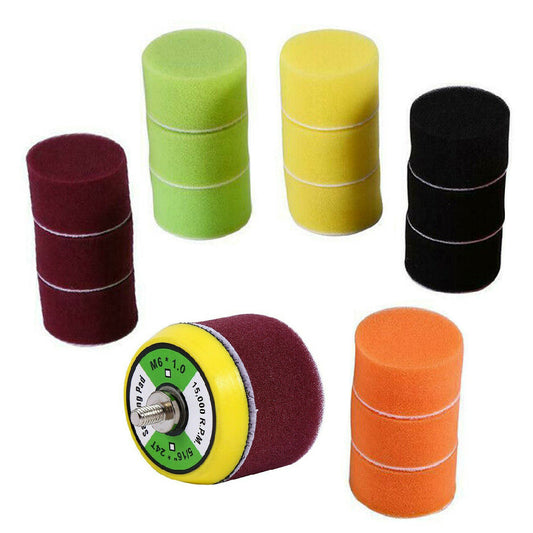 16 x Assorted Foam 50mm Polishing Pads with Backing Plate