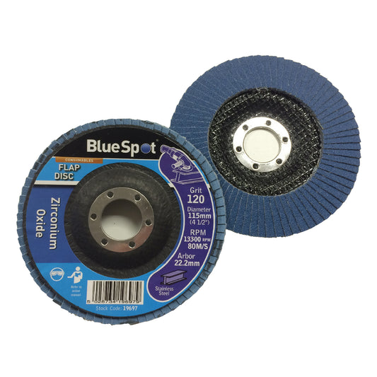 Flap Wheel 120 Grit Sanding Discs 115mm Zirconium Oxide