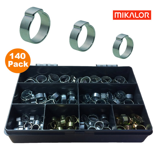 140 x Assorted Mikalor Single Ear O Clips<br><br>