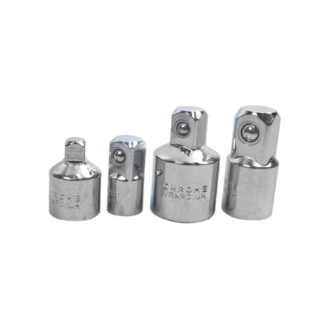 4 PCE Chrome Adaptor Set with Spring Ball Socket Retainer