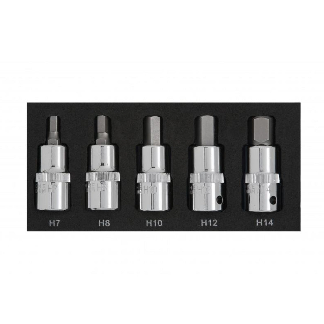 5PCE 1/2 Inch Hex Bit Set H7-H14 Eva Foam<br><br>