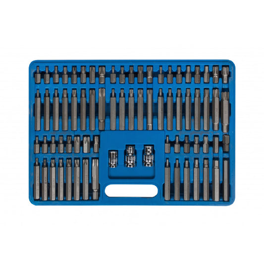 75 PCE Mixed Hex, Ribe, Spline, Torx/TP Torx 3/8" & 1/2" Bit Set Including Case