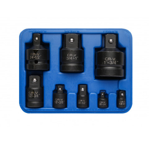 8 PCE  Impact Socket 1/4"-1" Adaptor Set, Suitable for High Impact Use with Case