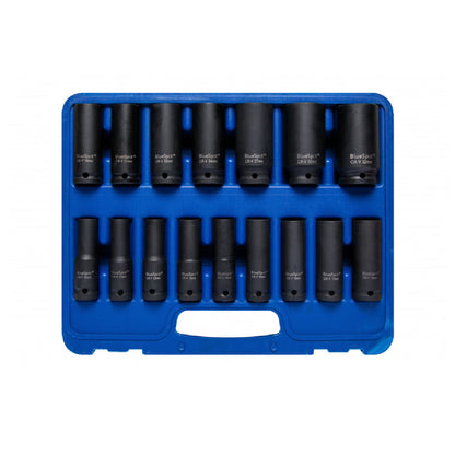 16 PCE 1/2" Deep Impact Sockets 10-32mm, Including Carrying Case