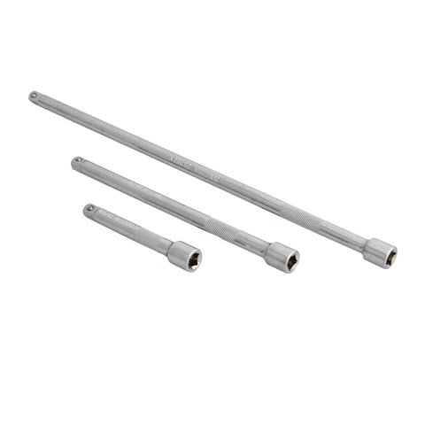 3 PCE Chrome 1/4" Extension Bar Set with Spring Ball Socket Retainer