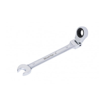 12mm Bi Hex Flexible Head Ratchet Spanner with 180° Pivoting Ratchet Ring Head