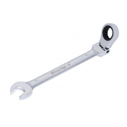 19mm Bi Hex Flexible Head Ratchet Spanner, 180° Pivoting Ratchet Ring Head