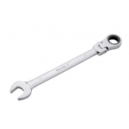 24mm Bi Hex Flexible Head Ratchet Spanner, 180° Pivoting Ratchet Ring Head