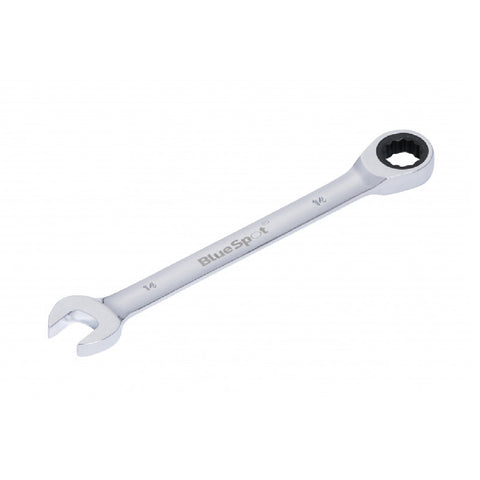 Chrome Ratchet 14mm Bi Hex Spanner Fixed Head with 5° Ratcheting Increments