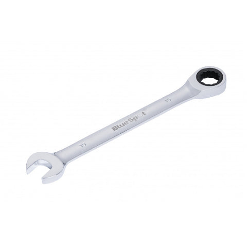 Chrome Ratchet 15mm Bi Hex Spanner Fixed Head with 5° Ratcheting Increments