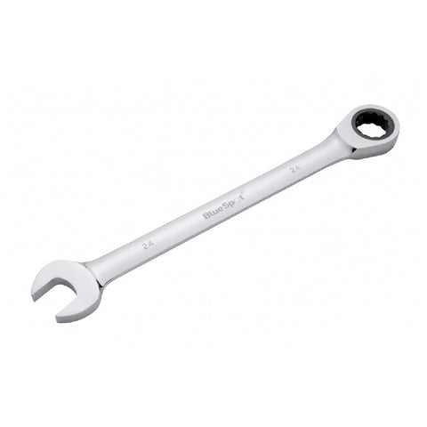 Chrome Ratchet 24mm Bi Hex Spanner Fixed Head with 5° Ratcheting Increments