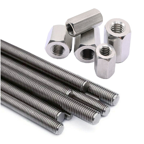 Fully Threaded Steel Screwed Rods 300mm with Connector Nuts Menu Options