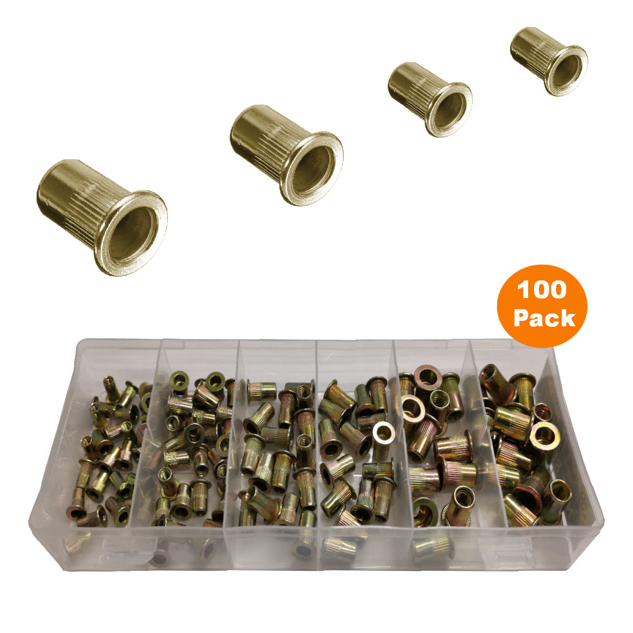 100 x Assorted Serrated Threaded Nutserts <br><br>