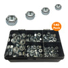 140 x Assorted Imperial Hexagon Headed Steel UNC Nuts<br>