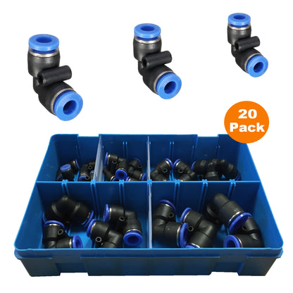 20 x Assorted Releasable Equal Elbows Speed Push Fit Connectors
