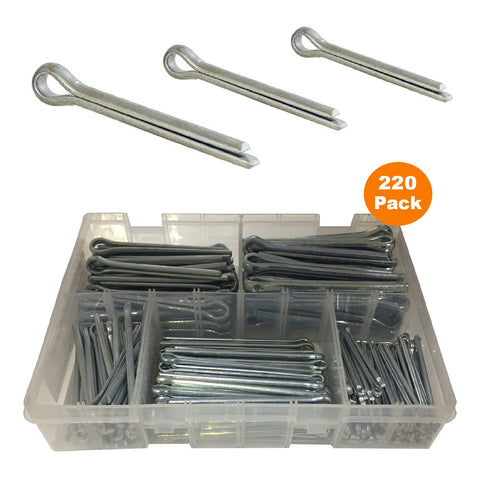 220 x Assorted Large Imperial Cotter Split Pins<br><br>