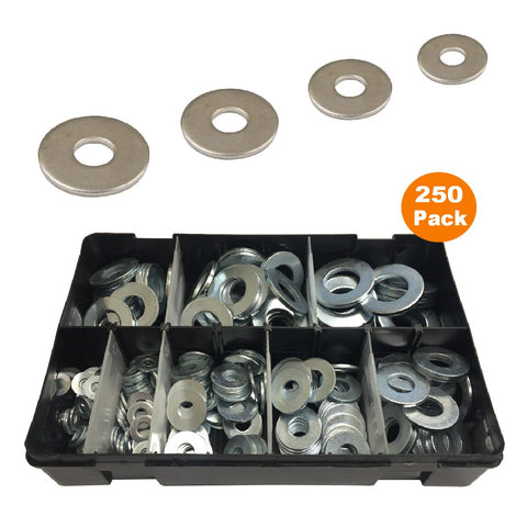 250 x Assorted Heavy Duty Washers Table 4 Imperial <br><br>