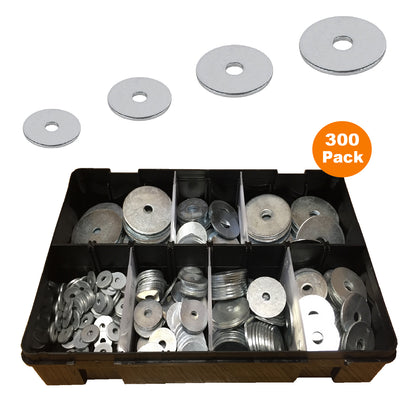 300 x Assorted Metric Steel Penny Repair Washers<br><br>